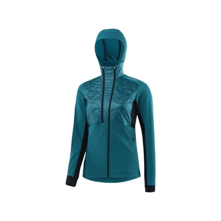 Löffler W HOODED HYBRIDJACKET GRACE PL60 Langlaufjacke Damen blaugrün