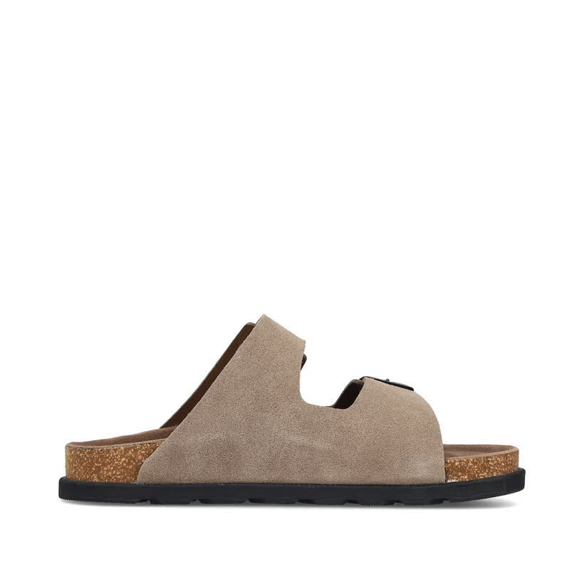 Rieker FSK Herren Pantoletten Hausschuhe Sandalen beige