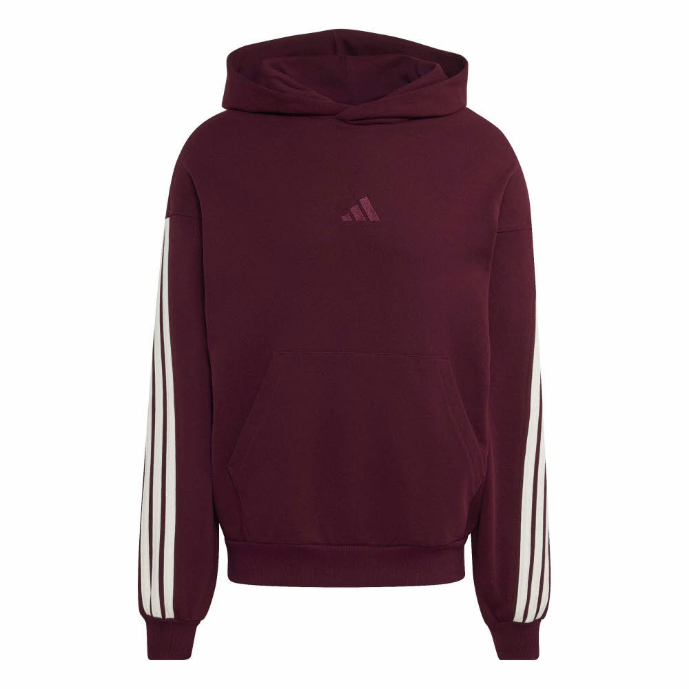 adidas KIT 3-STRIPES Herren Hoodie Kapuzenpullover maroon/off-white