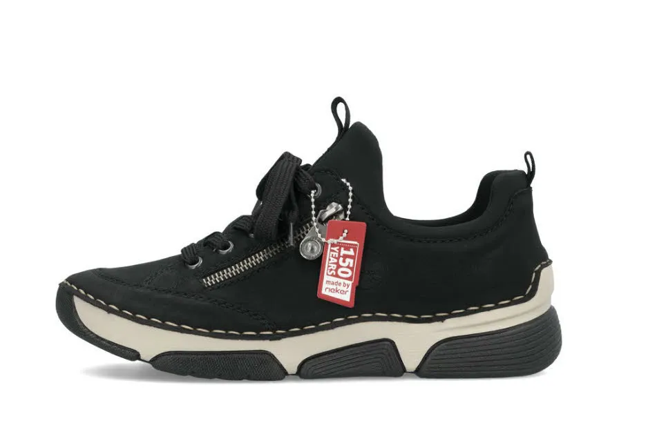 Rieker Damen Halbschuhe Sneaker Schnürer schwarz