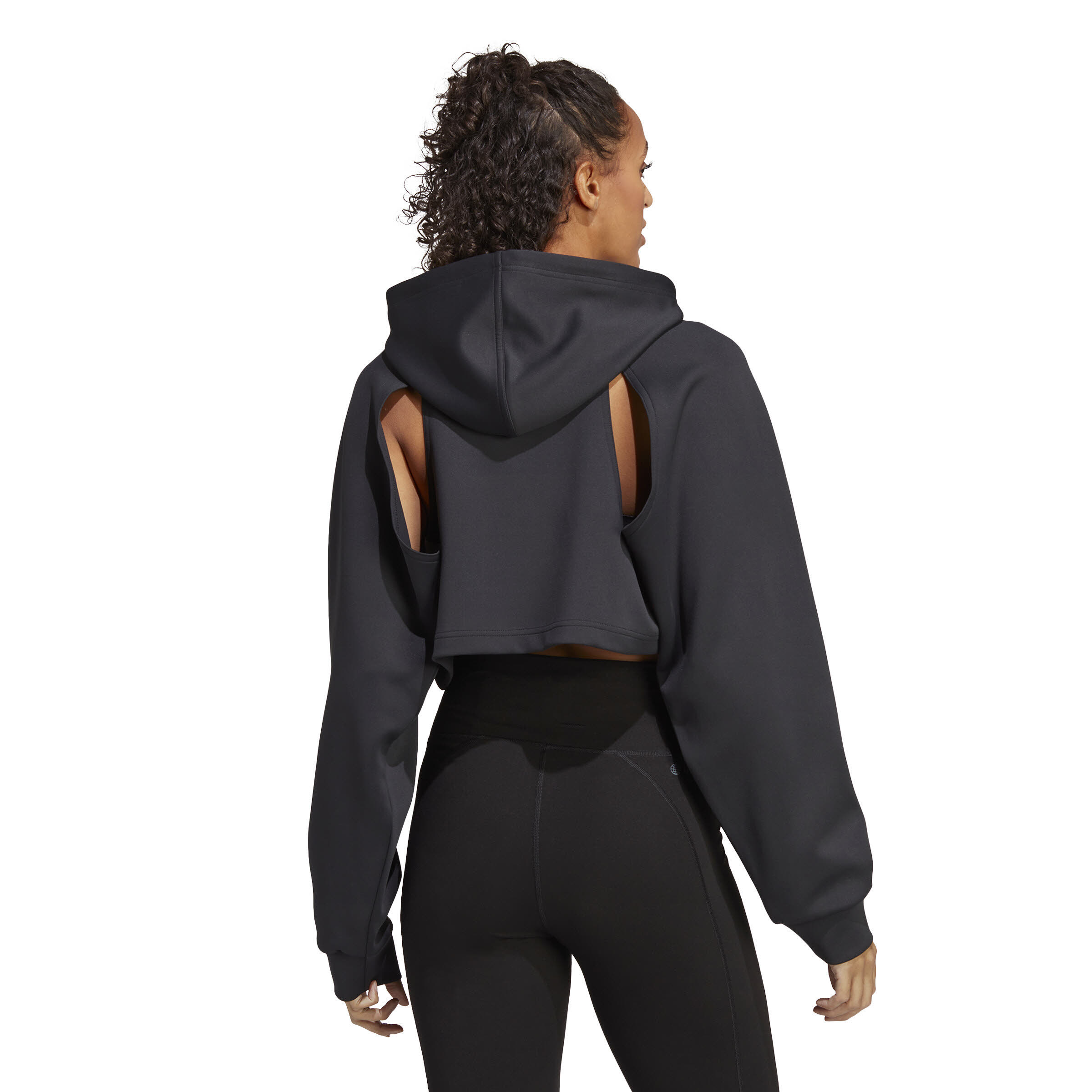 adidas HIIT AEROREADY Crop Damen Hoodie Schwarz