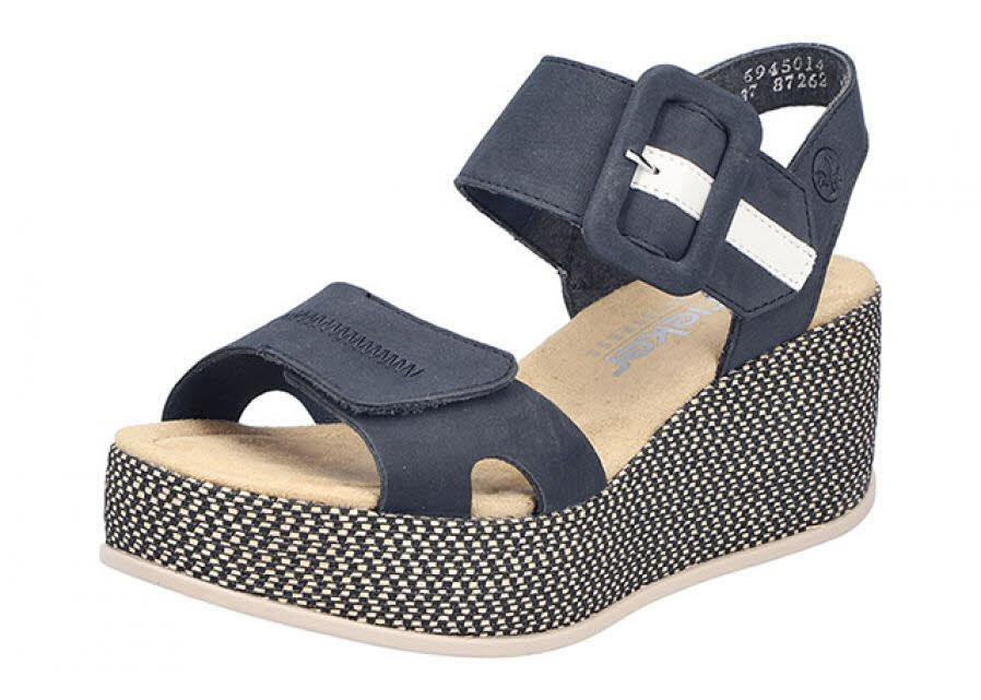 Rieker FSK Damen Keilsandaletten Sandalen dunkelblau