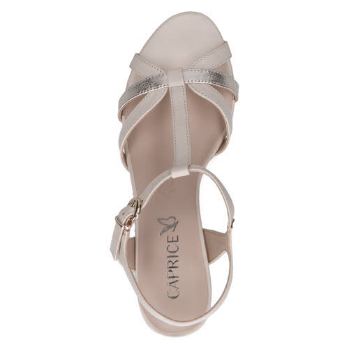 Caprice Damen Sandalen Sandaletten beige gold