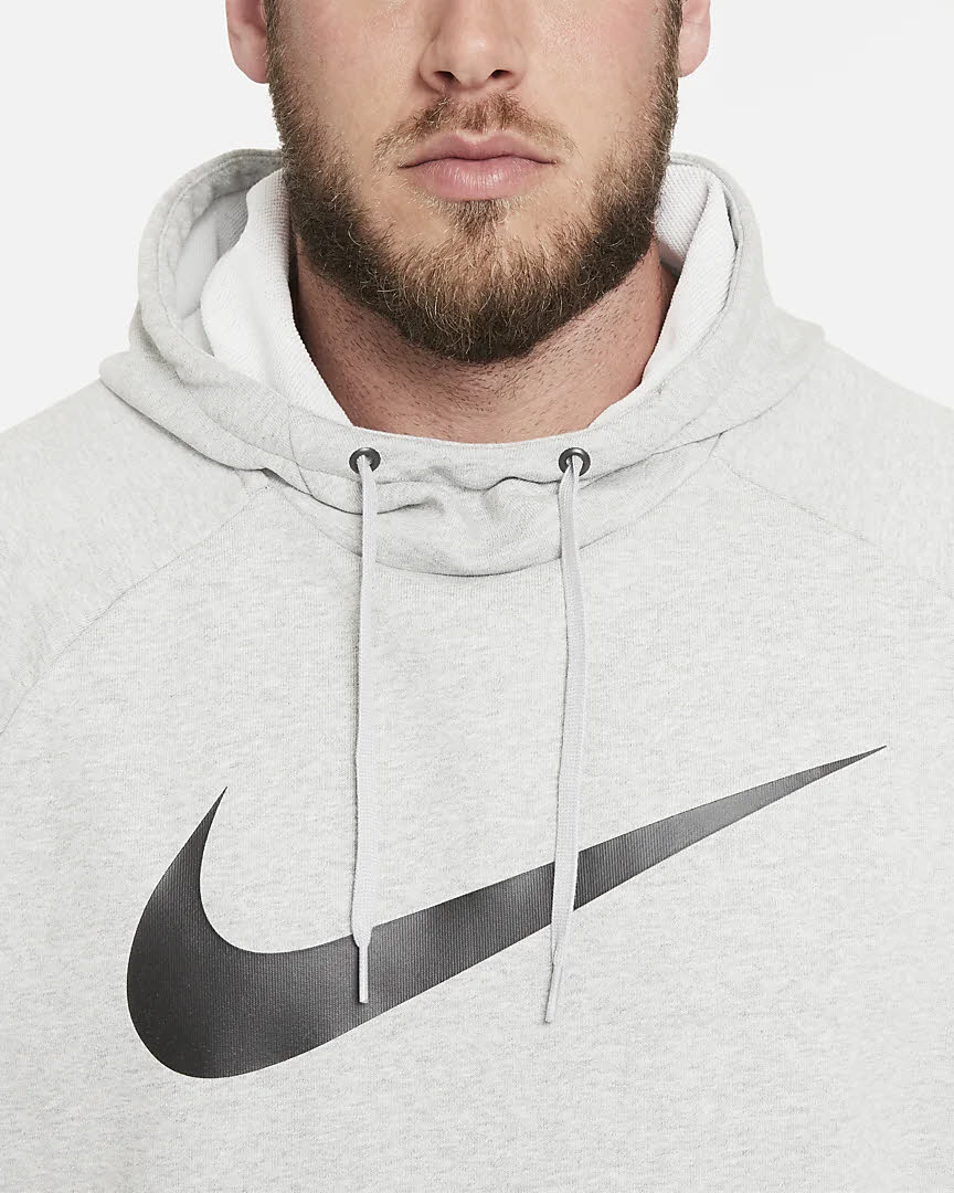 Nike DRI-FIT MEN'S PULLOVER Sportswear Herren Hoodie Kapuzenpullover Grau NEU