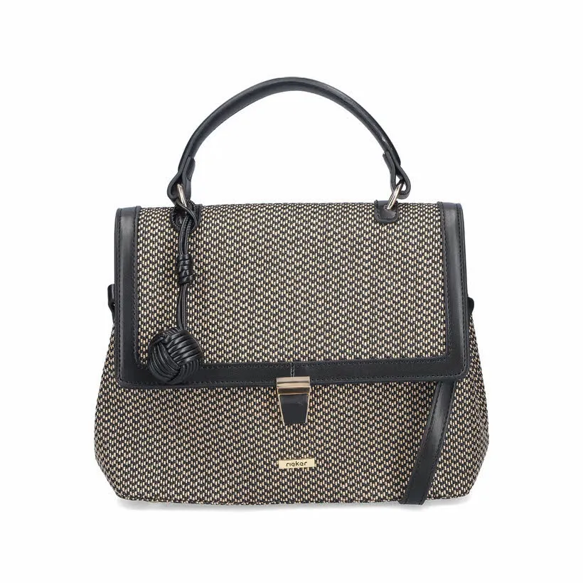 Rieker Handtasche Umhängetasche Damen beige schwarz