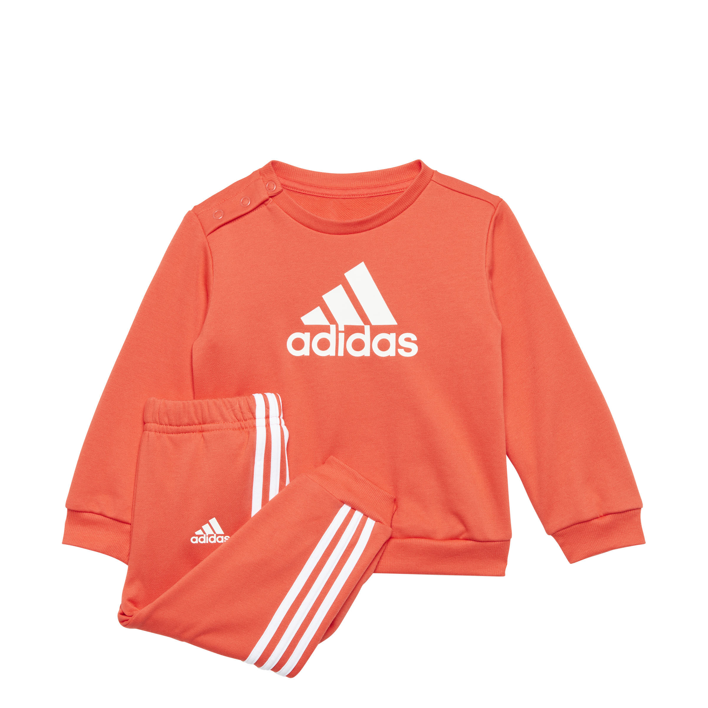 adidas Badge of Sport French Terry Jogginganzug Pullover Jogginghose Kinder orangerot
