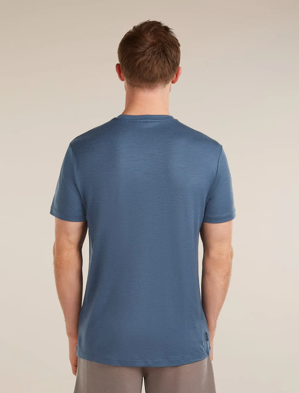Icebreaker Merino 150 Tech Lite SS Tee Elevation Line Herren T-Shirt Funktionsshirt blau