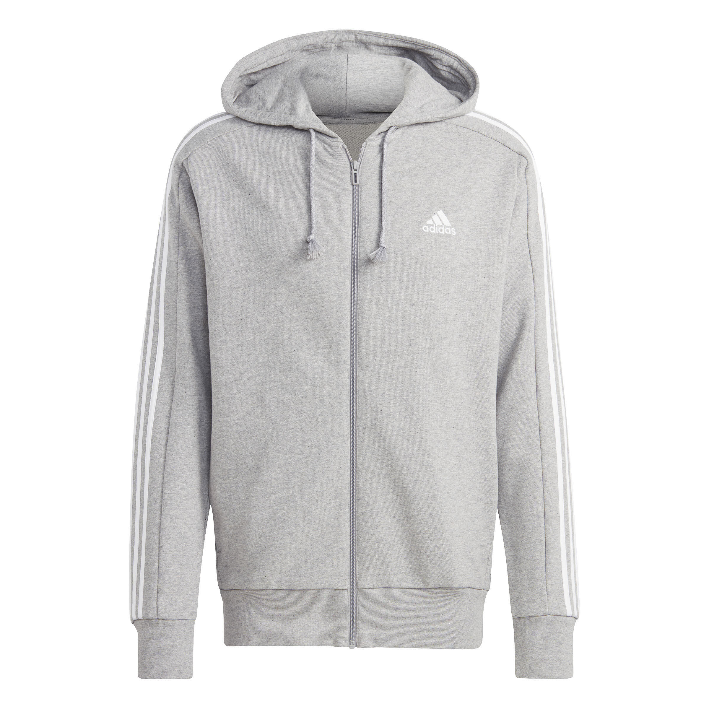 adidas HE 3S FT FZ HD Herren Kapuzenjacke Trainingsweste grau