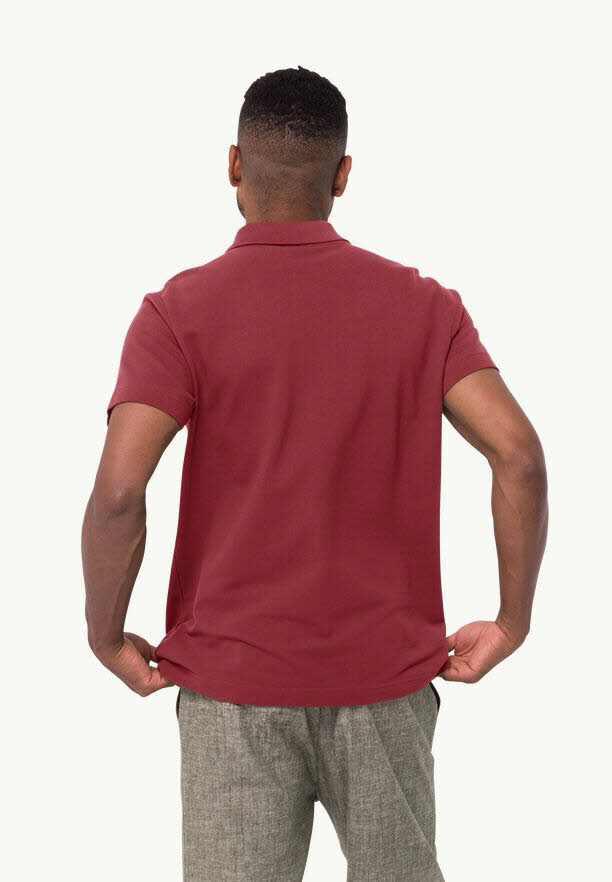 Jack Wolfskin Essential Herren Polo Poloshirt rot
