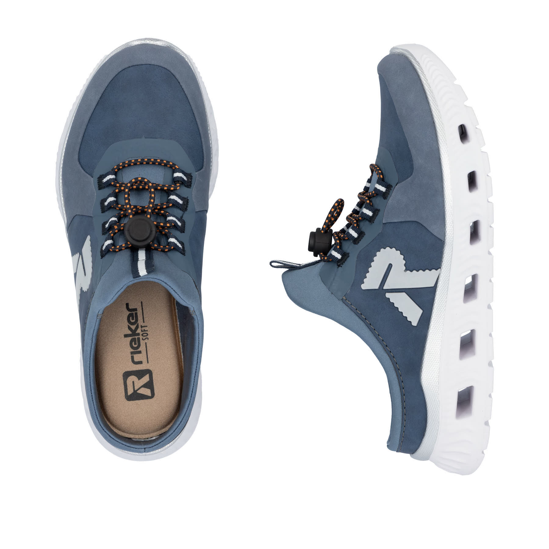 Rieker Damen Halbschuhe Clogs blau