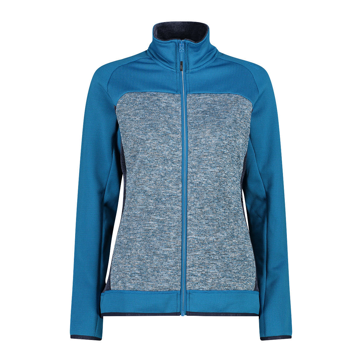CMP Damen Jacke Fleecejacke Kapuzenjacke blau grau