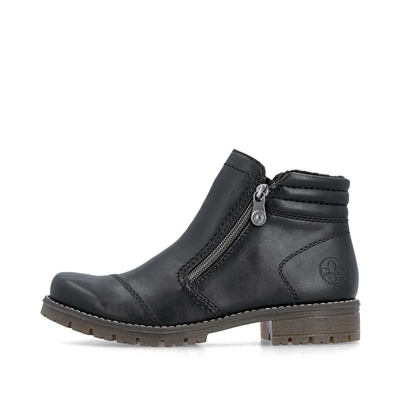 Rieker Kurzstiefel Stiefelette Slipper Damen schwarz