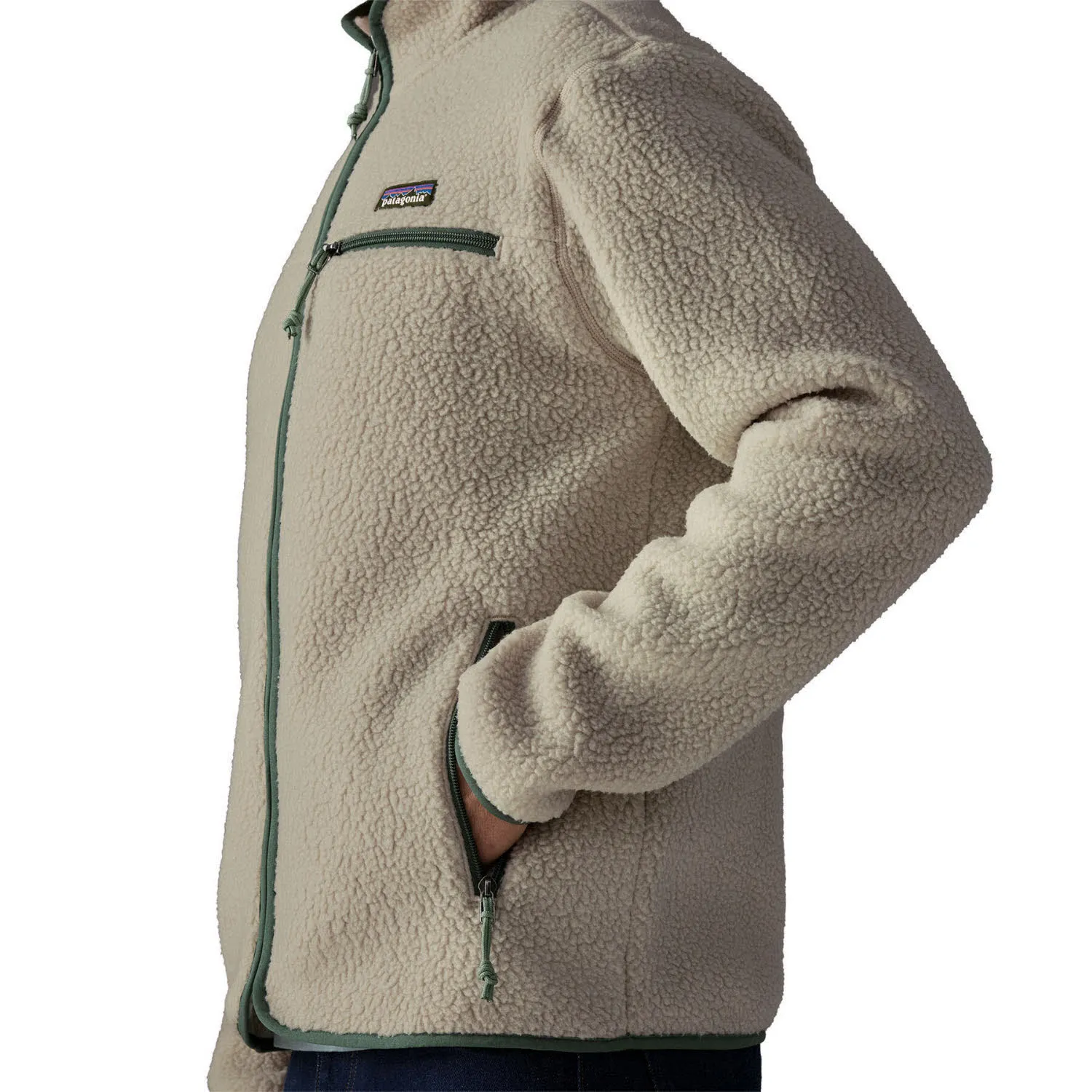 Patagonia Retro Pile Jacket Herren Fleecejacke pelican w/canopy green