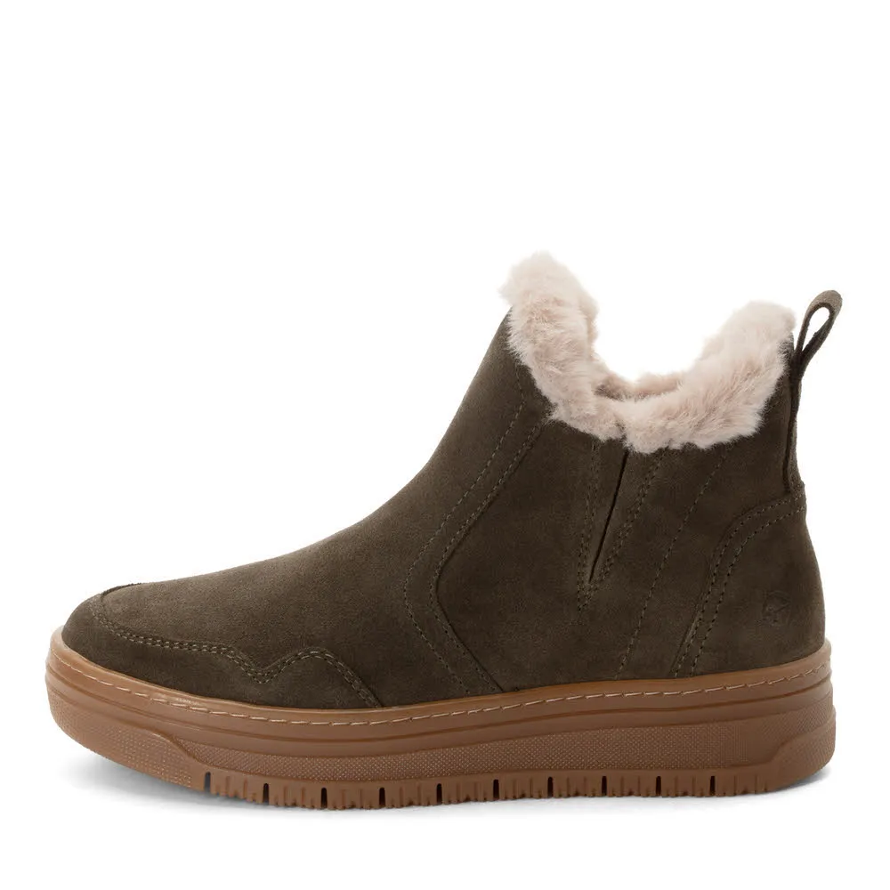 Tamaris Damen Stiefelette Winterstiefelette grün