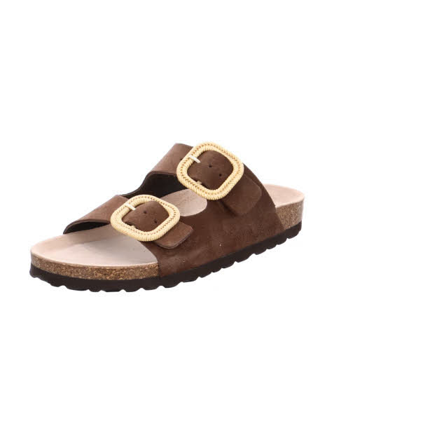 Natural Sense klassische Pantolette Damen Tieffußbett braun