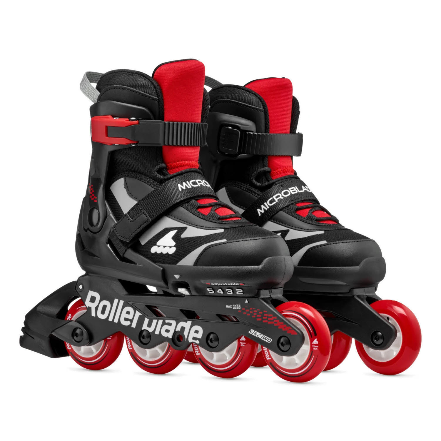 Rollerblade MICROBLADE Kinder Inlineskates größenverstellbar schwarz/rot