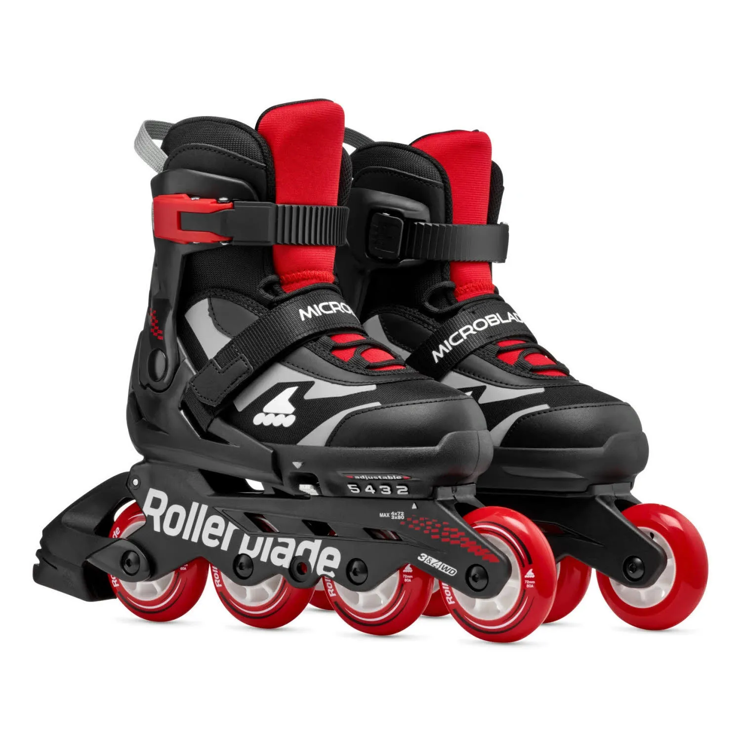Rollerblade MICROBLADE Kinder Inlineskates größenverstellbar schwarz/rot