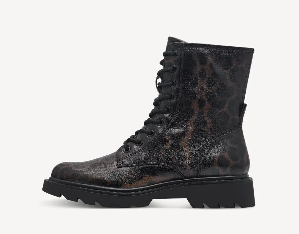 Tamaris Damen Stiefelette Boots Schnürer dunkelbraun