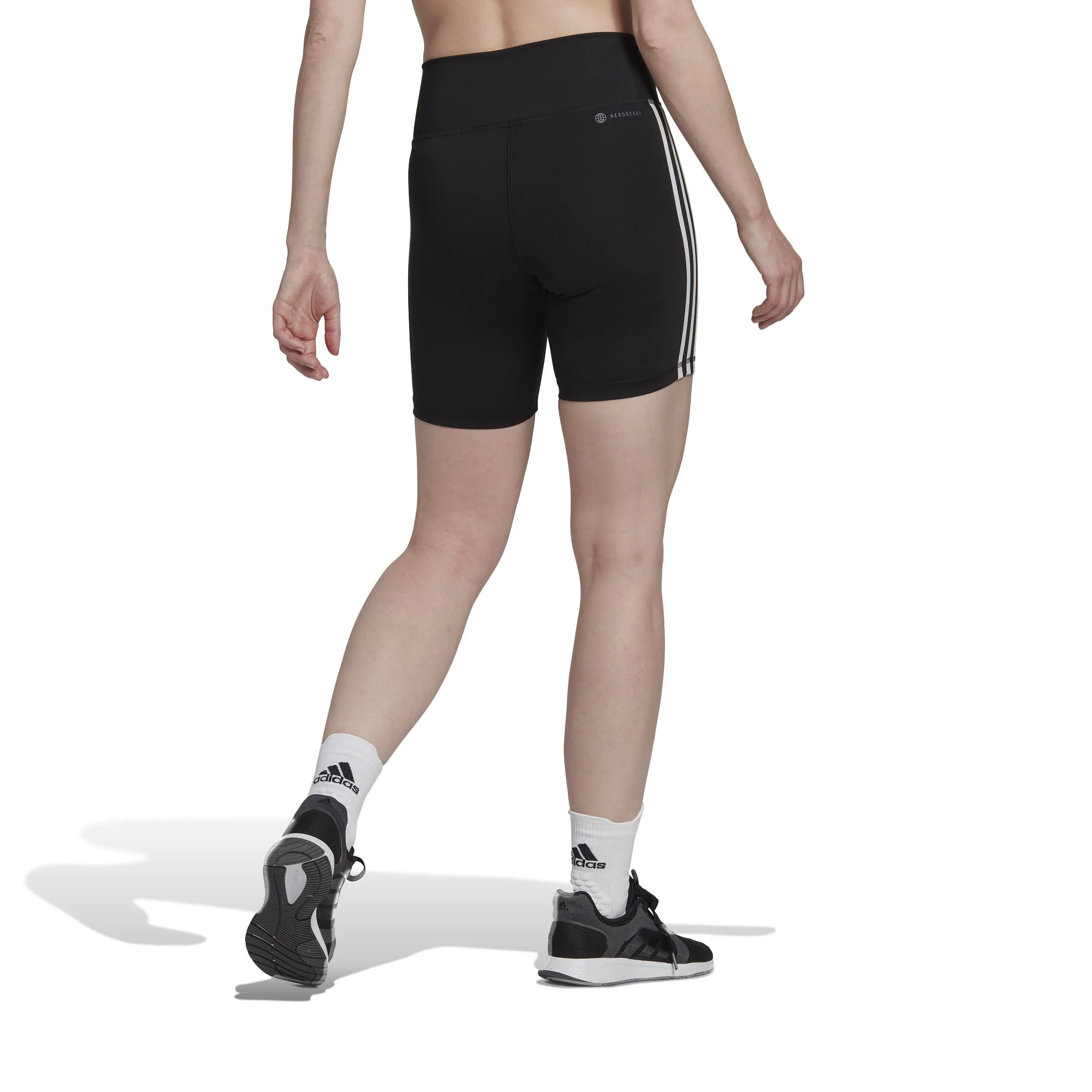 adidas Train Essentials 3 Stripes High Waisted Short Tight Damen Sporttight schwarz NEU