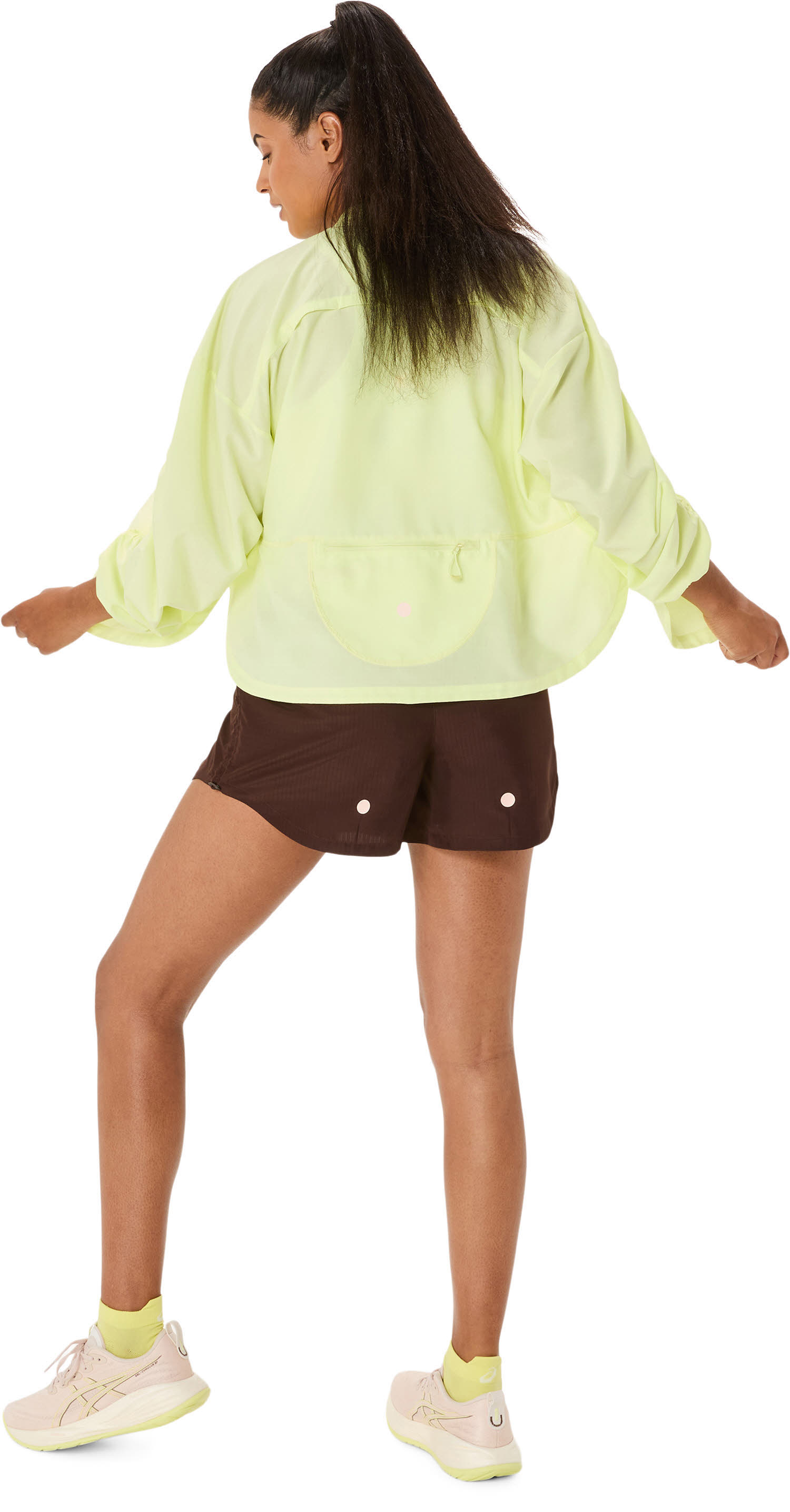 ASICS NAGINO RUN ADJUSTABLE JACKET Laufjacke Damen hellgrün gelb