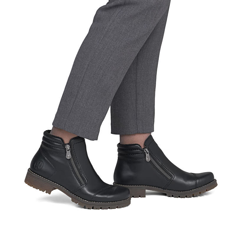 Rieker Kurzstiefel Stiefelette Slipper Damen schwarz