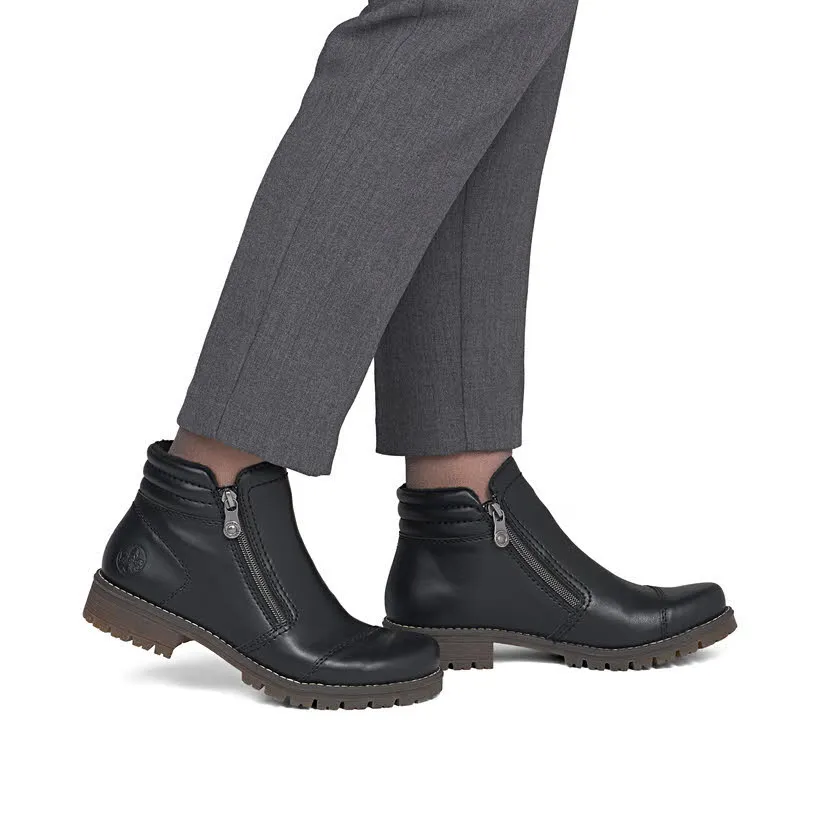 Rieker Kurzstiefel Stiefelette Slipper Damen schwarz