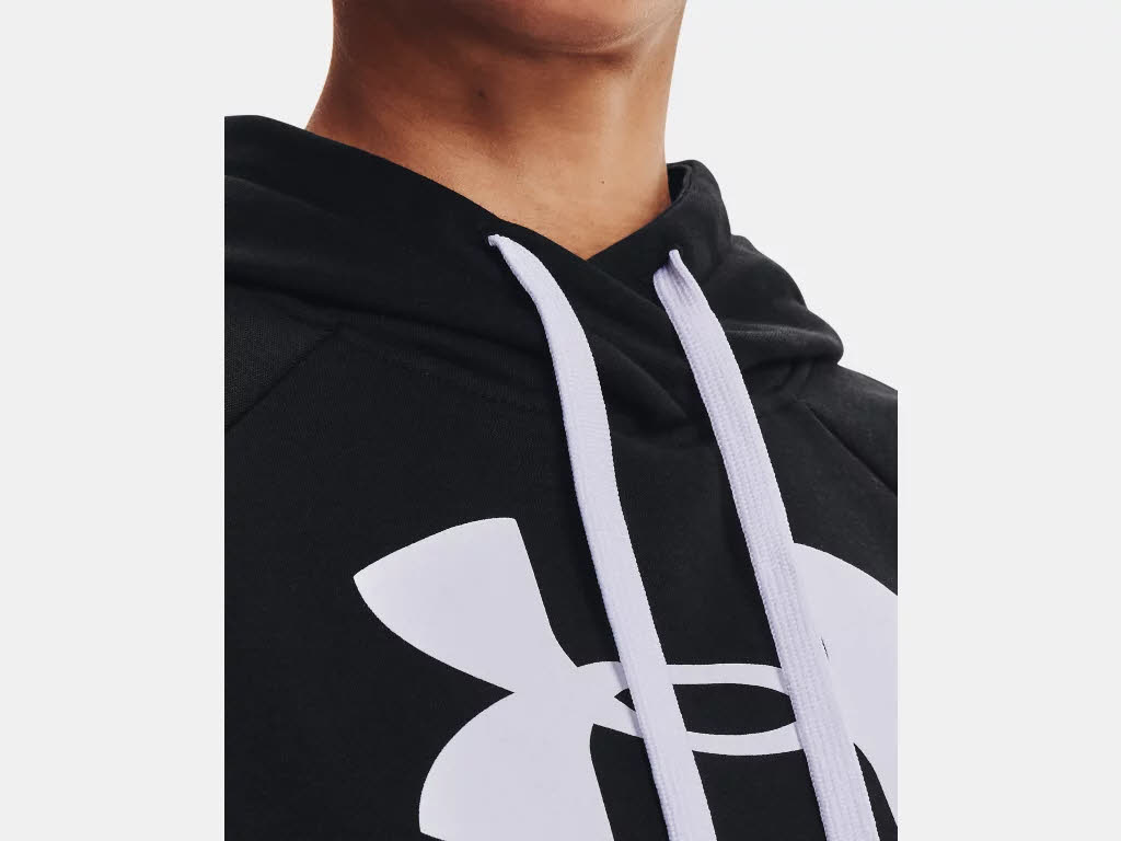 Under Armour Rival Fleece Logo Hoodie Damen Kapuzenpullover schwarz NEU