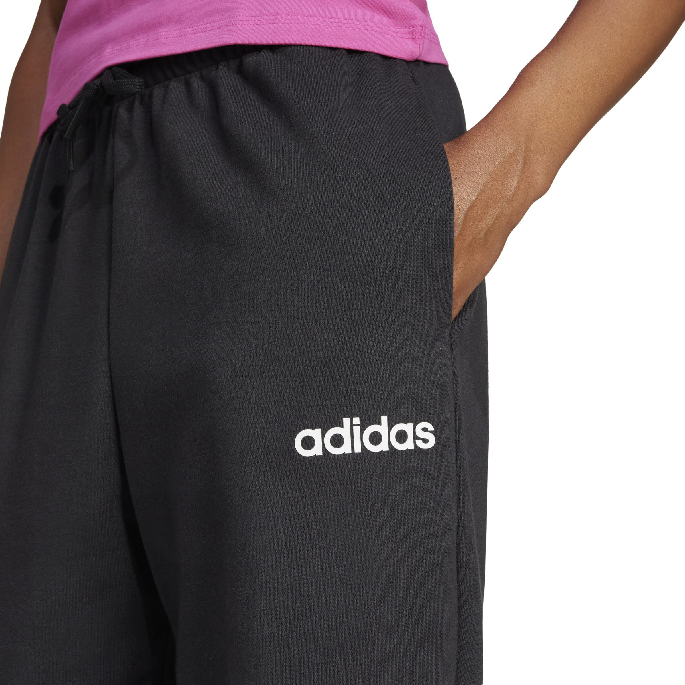 adidas Essentials Linear French Terry Cuffed Hose Sweathose Damen schwarz