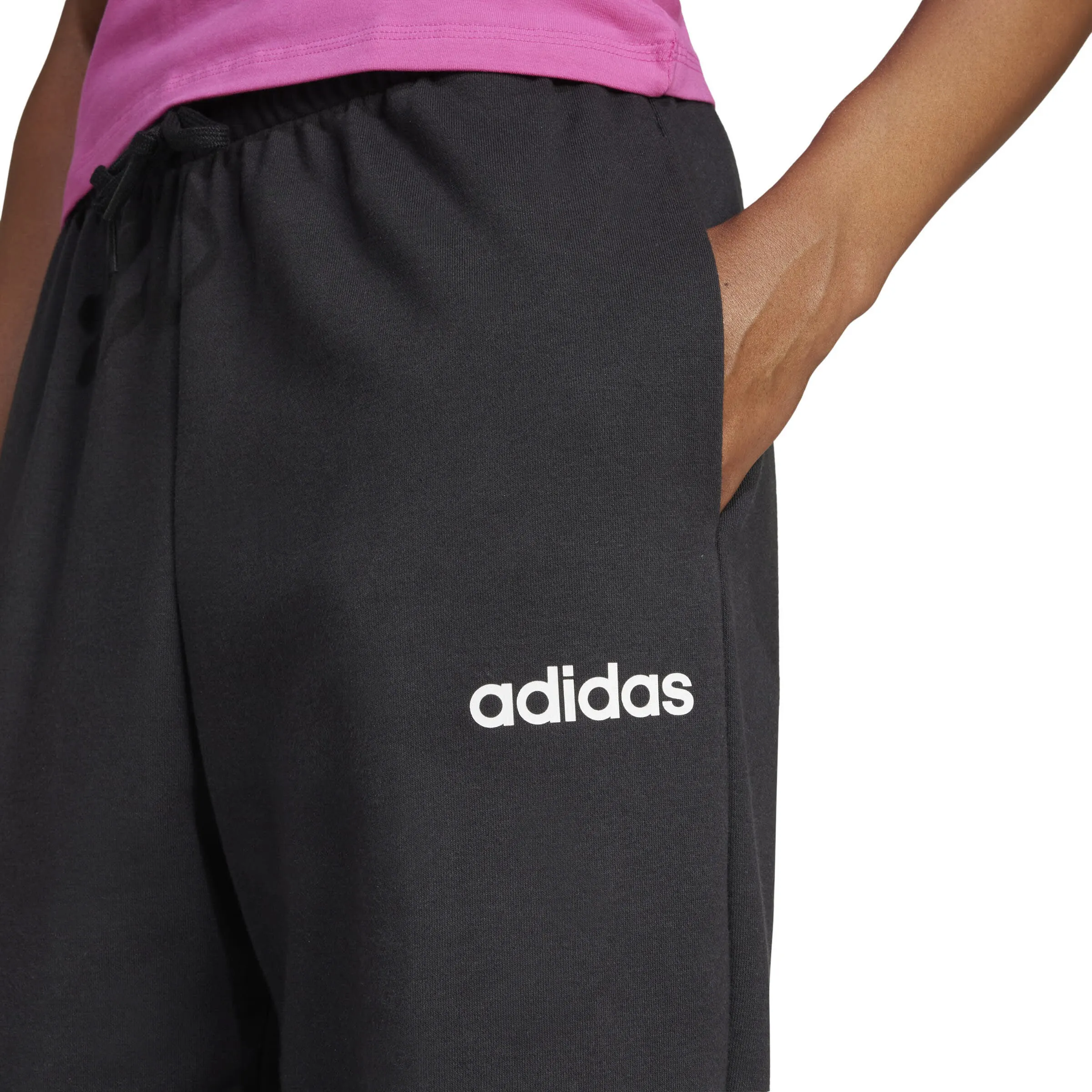 adidas Essentials Linear French Terry Cuffed Hose Sweathose Damen schwarz