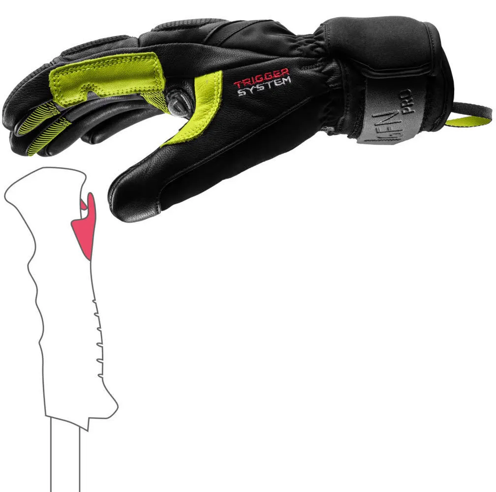Leki HS Griffin Pro 3D Herren Skihandschuhe Fingerlinge schwarz/grün