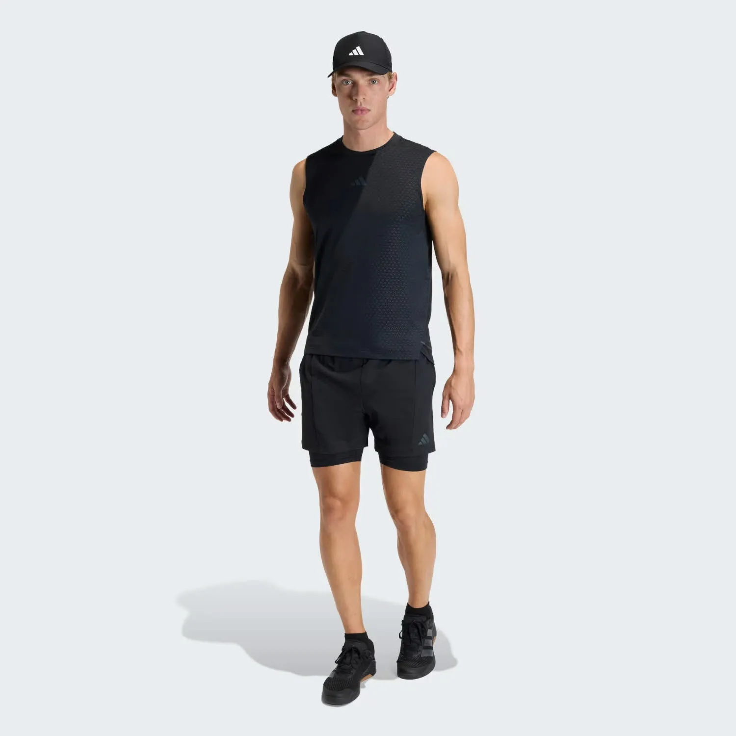 adidas D4T WORKOUT 2IN1 SHORTS Herren Workoutshorts Laufshorts schwarz