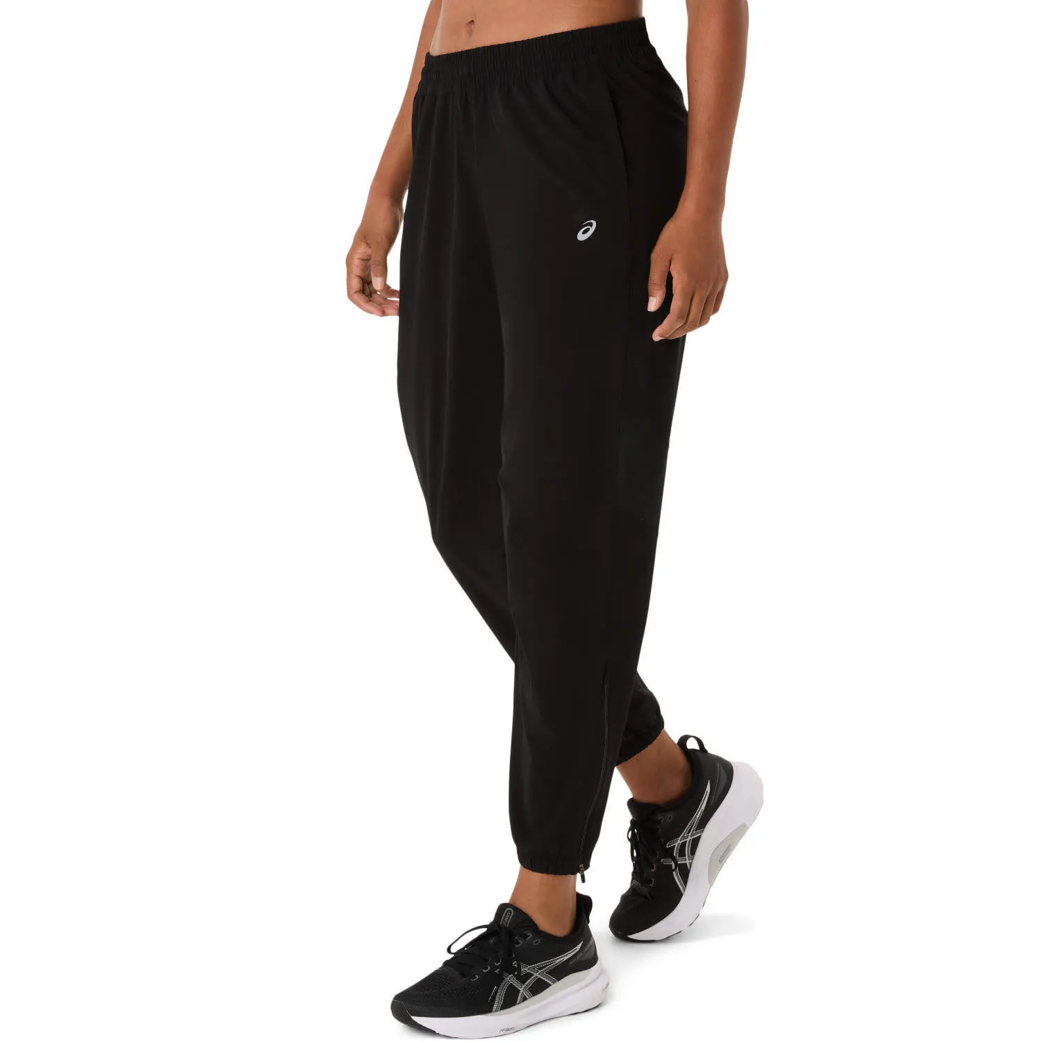 Asics CORE WOVEN PANT Damen Laufhose Runningtights schwarz