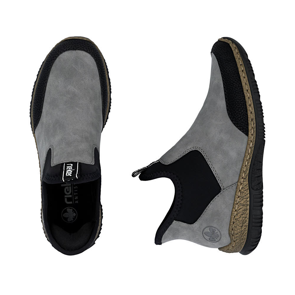 Rieker HWK Damen Stiefel Kurzstiefel grau/schwarz