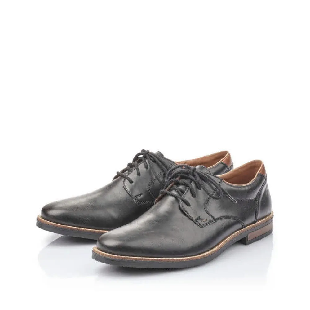 Rieker FSK Herren Halbschuhe Schnürer elegant Businessschuhe schwarz