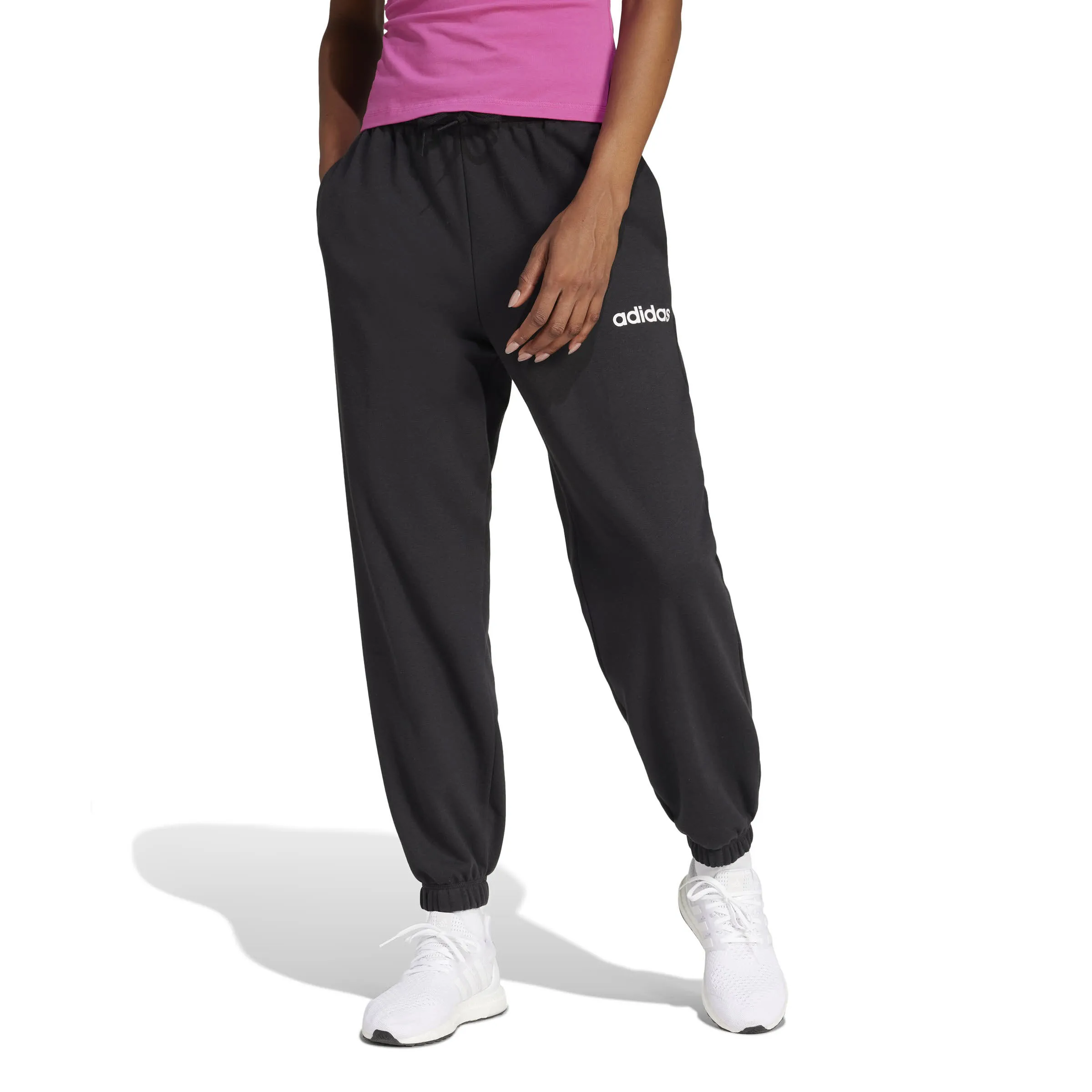 adidas Essentials Linear French Terry Cuffed Hose Sweathose Damen schwarz