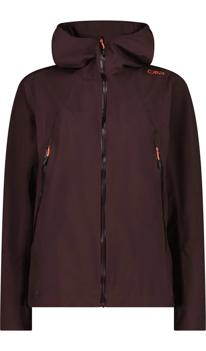 CMP WOMAN JACKET FIX HOOD Damen Regenjacke Outdoorjacke black berry