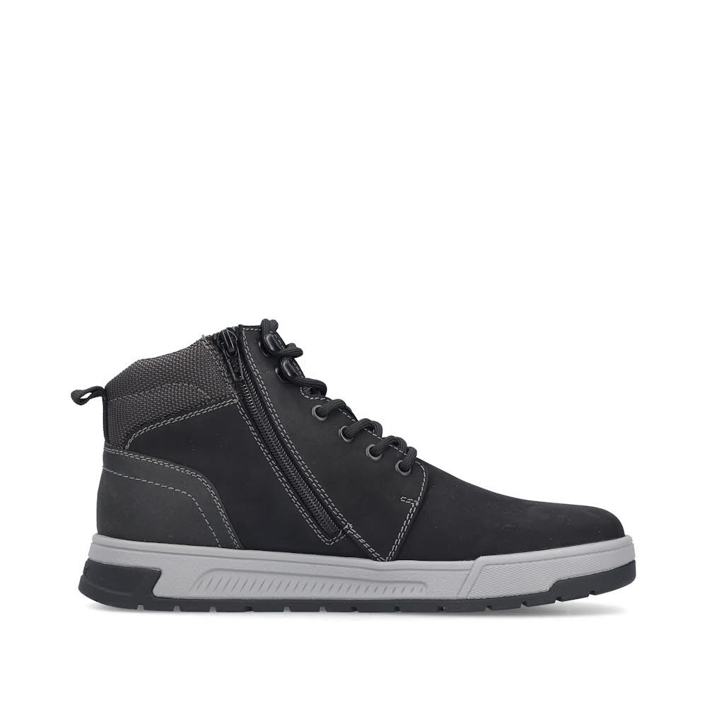 Rieker Schnürstiefel Herren Freizeitstiefel Stiefelette gefüttert schwarz