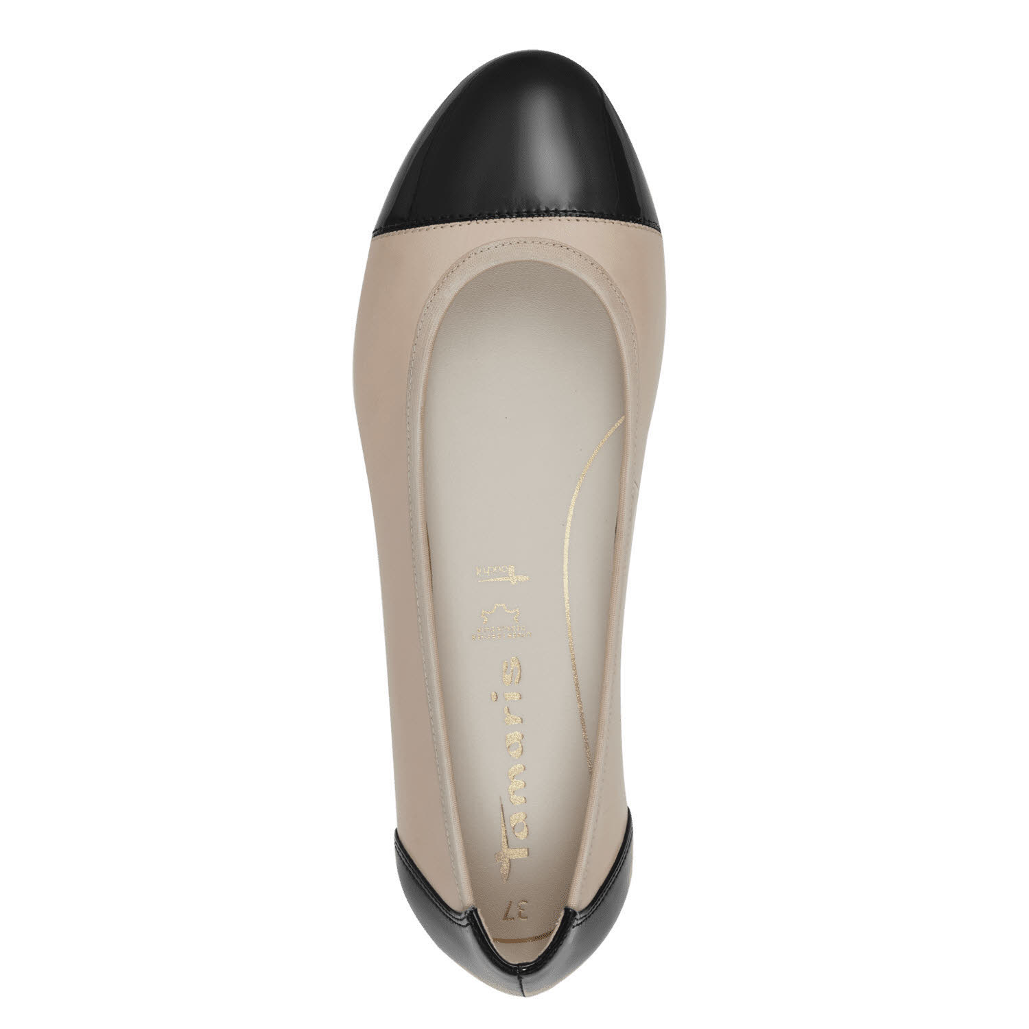Tamaris Damen Ballerina Modeschuhe beige schwarz
