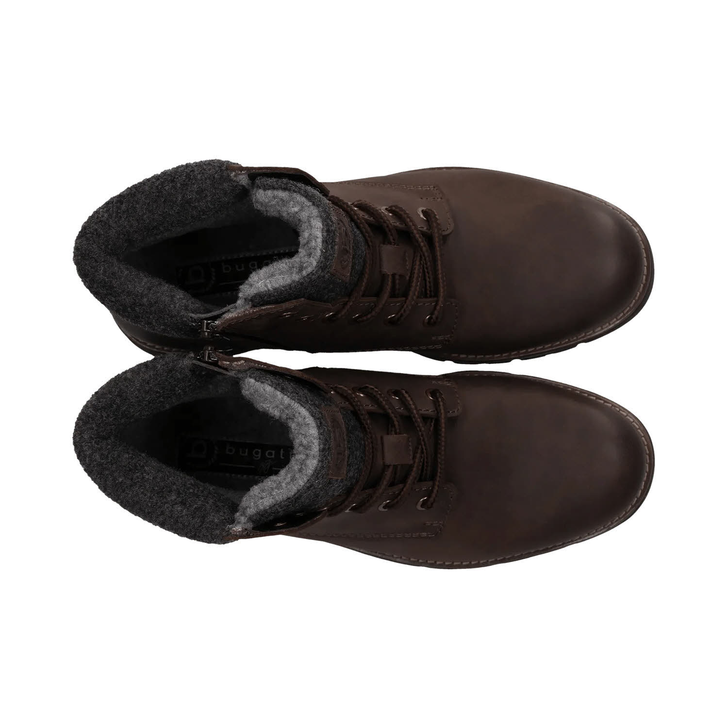 Bugatti M Boots Leather Herren Lederstiefel Schnürstiefel dunkelbraun