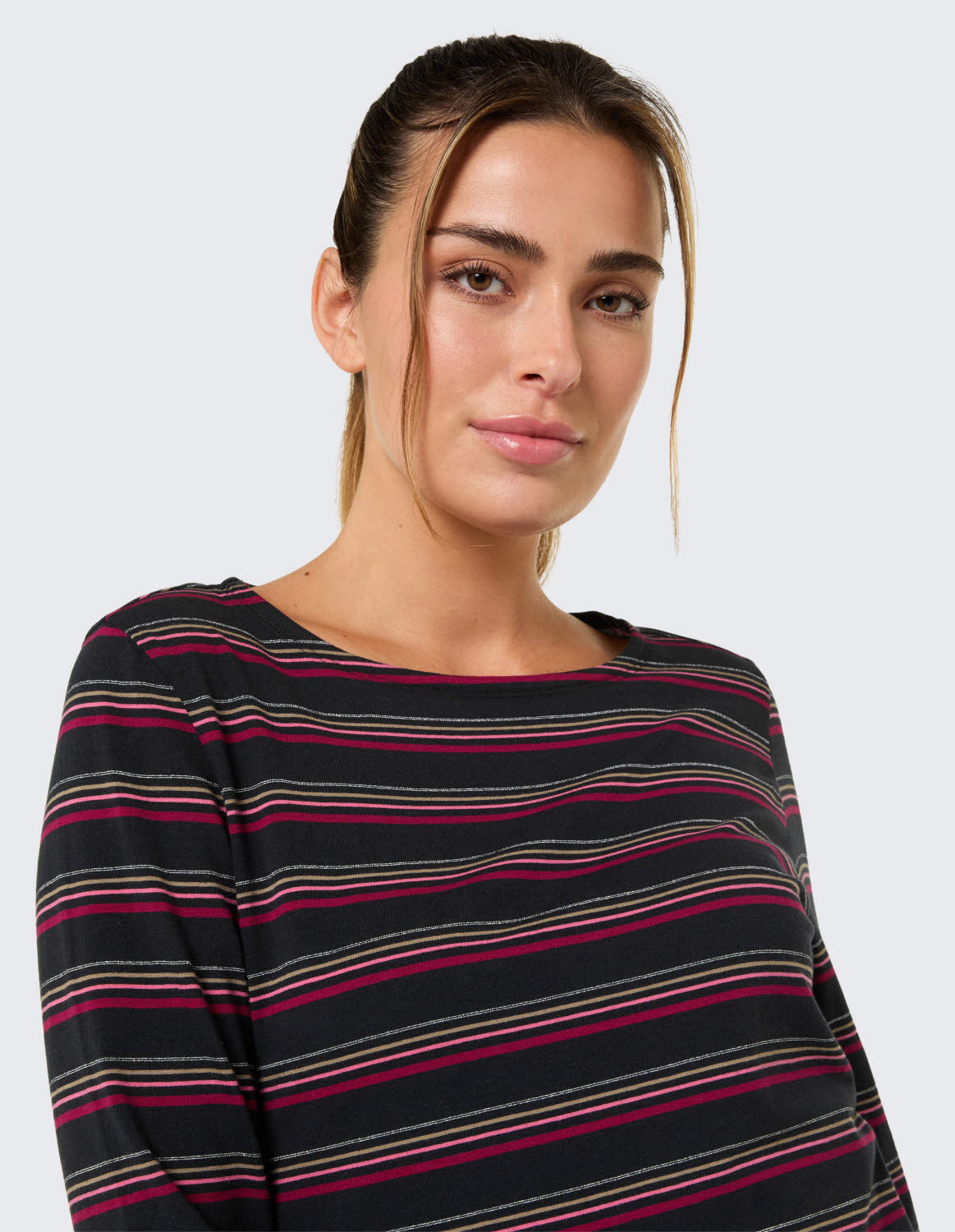 VENICE BEACH DA GINA 3/4 Arm Shirt Damen shirt langarm schwarrz/motley stripes