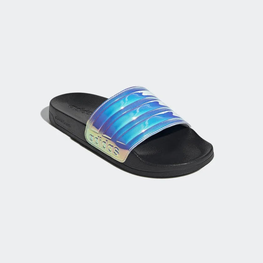 adidas Shower Adilette Damen Badeschuhe Haussschuhe schwarz/blau NEU