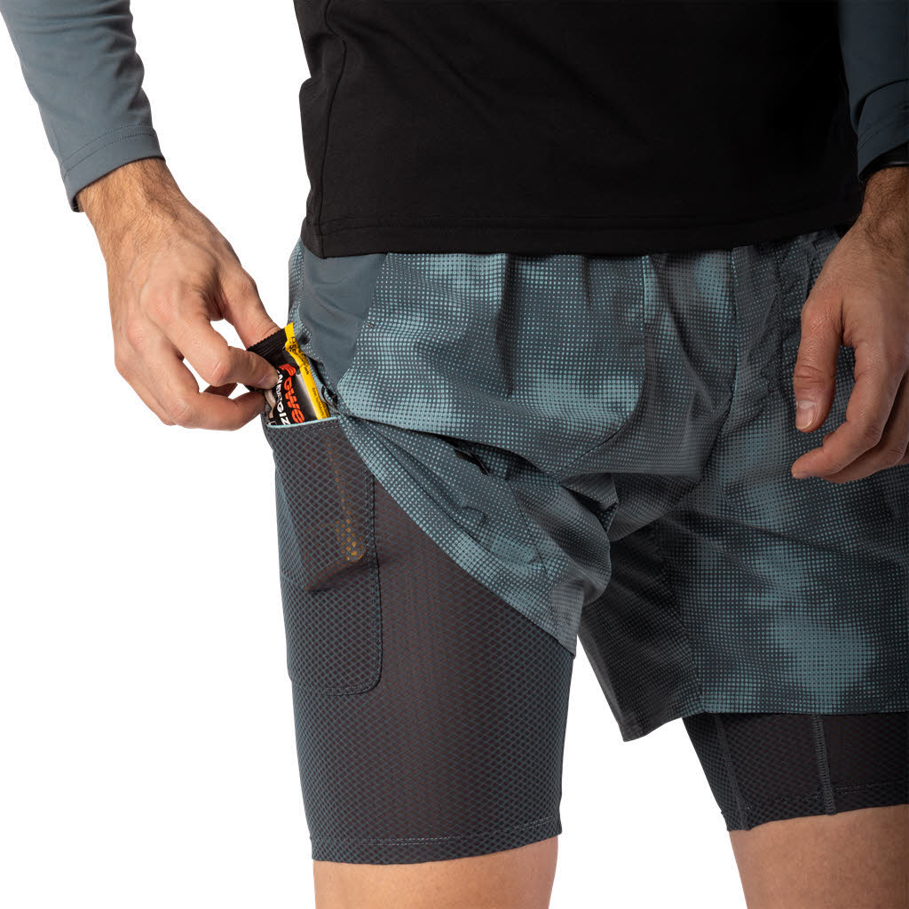 Dynafit Trail Reflective 2/1 Shorts Herren Shorts Laufshorts grau