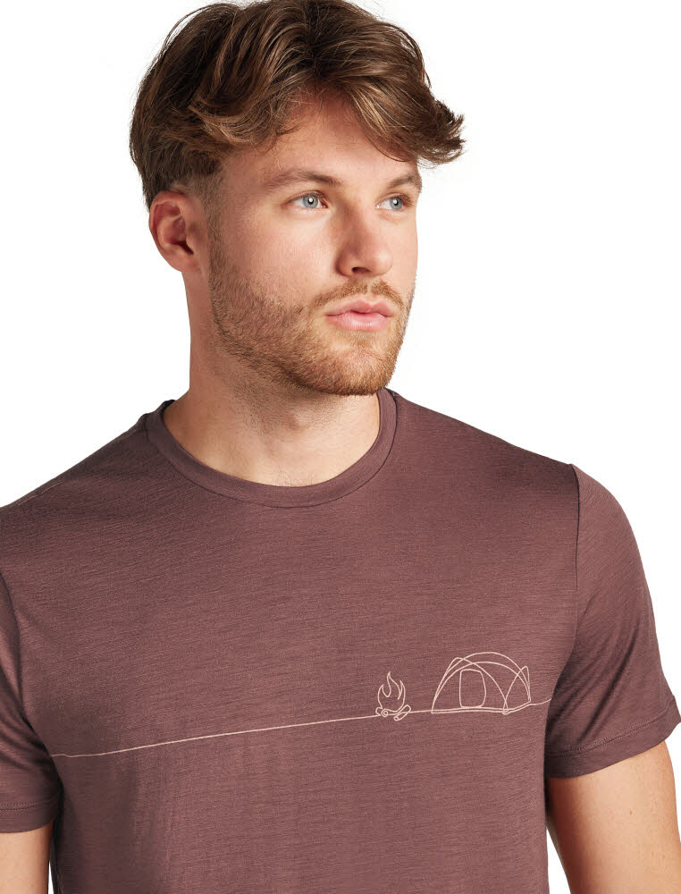 Icebreaker Merino 150 Tech Lite T-Shirt Single Line Camp Herren braun