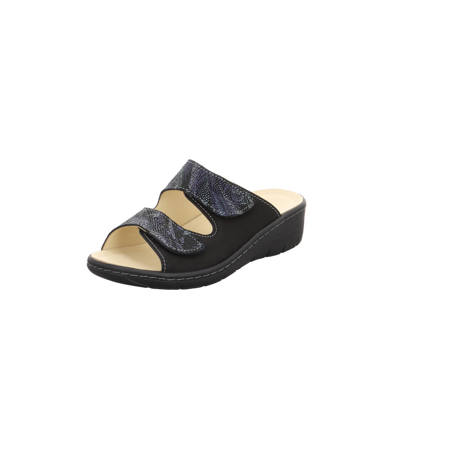 Longo Pantolette Hausschuhe Damen schwarz