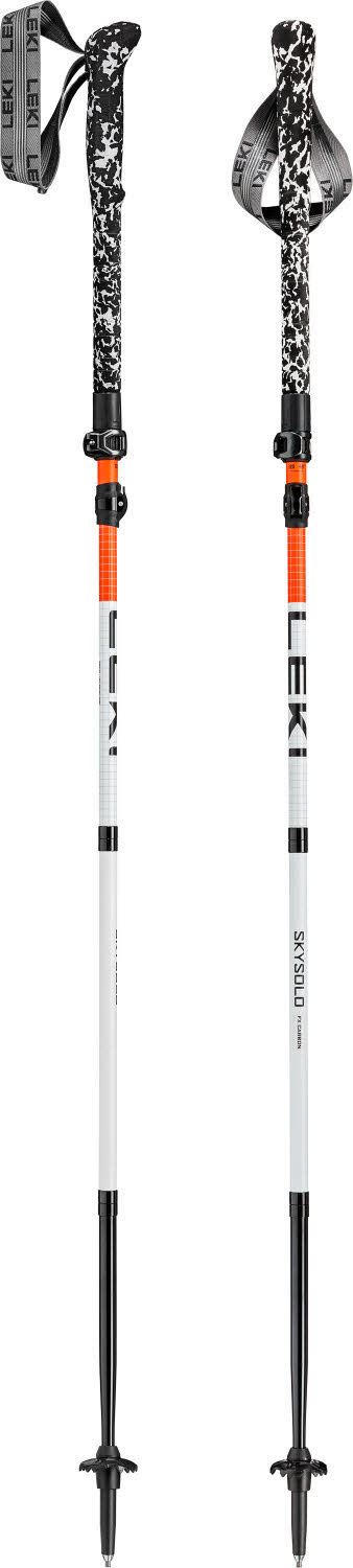 Leki Skysolo FX Carbon Unisex Trekkingstöcke verstellbar Vario orange/weiß