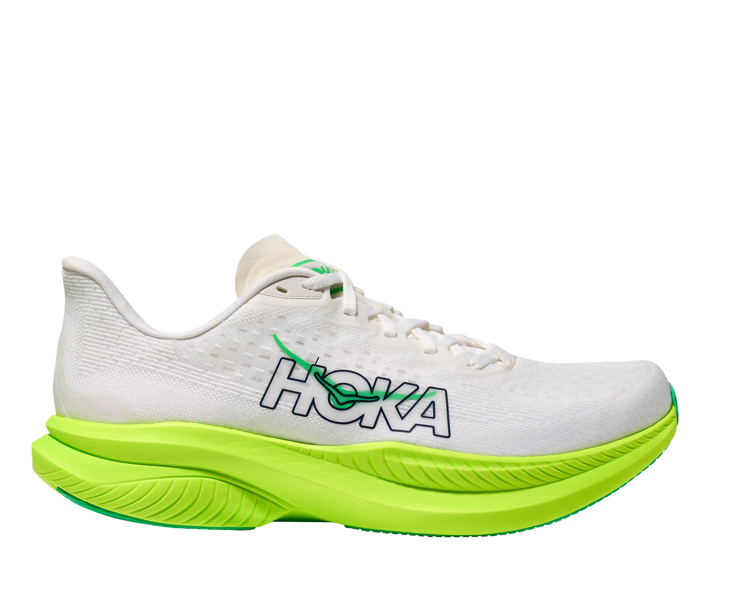 Hoka MACH 6 Herren Laufschuhe Joggingschuhe white/neon lime