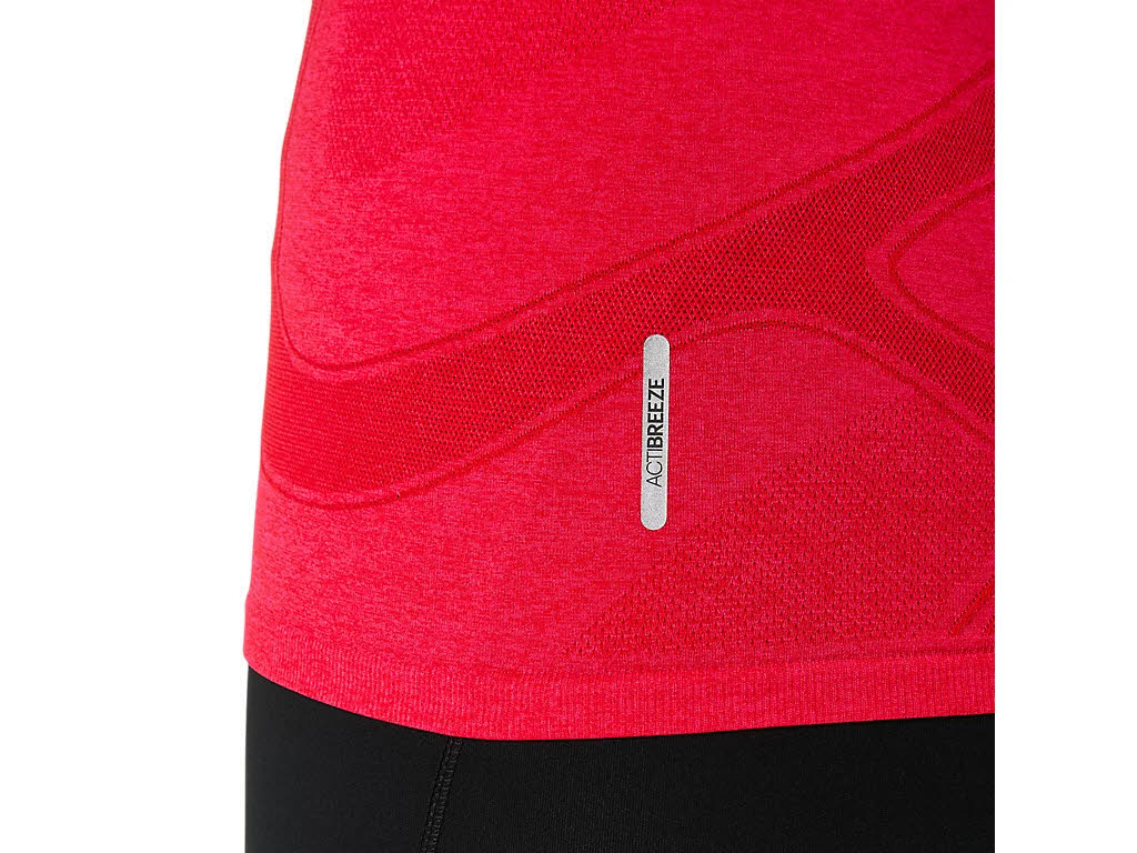 Asics ROAD SEAMLESS LS TOP Damen Laufoberteil Langarmshirt rot