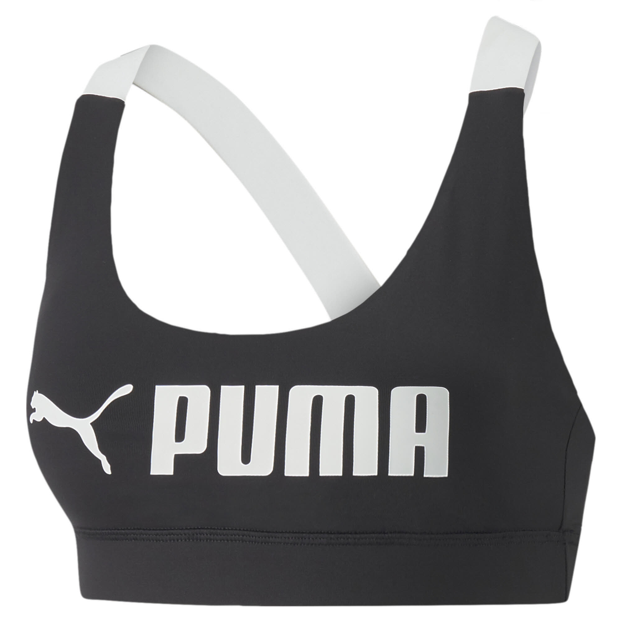 Puma Mid Impact Fit Trainings-BH Sport-BH Damen schwarz weiß