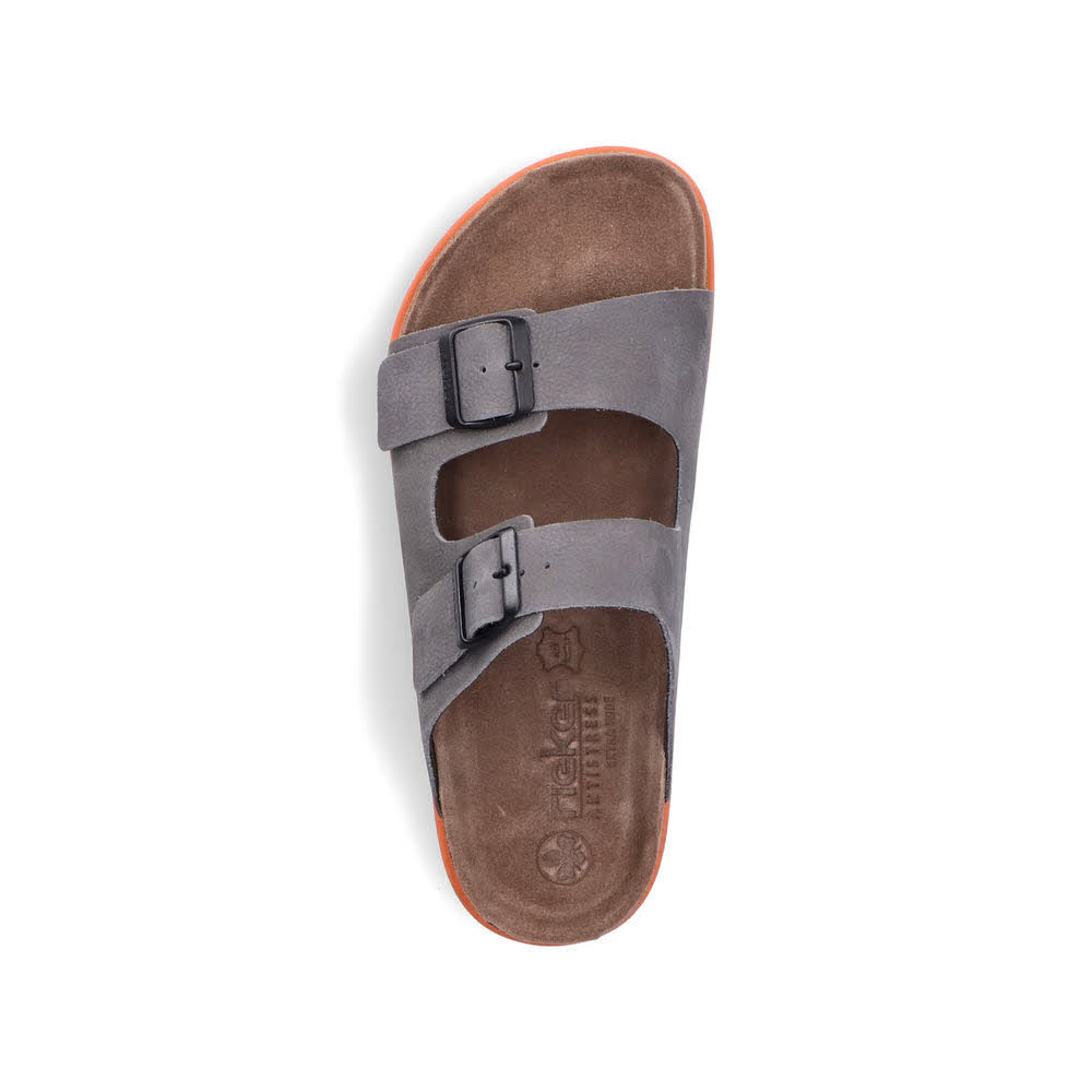 Rieker FSK Herren  Pantoletten grau/orange