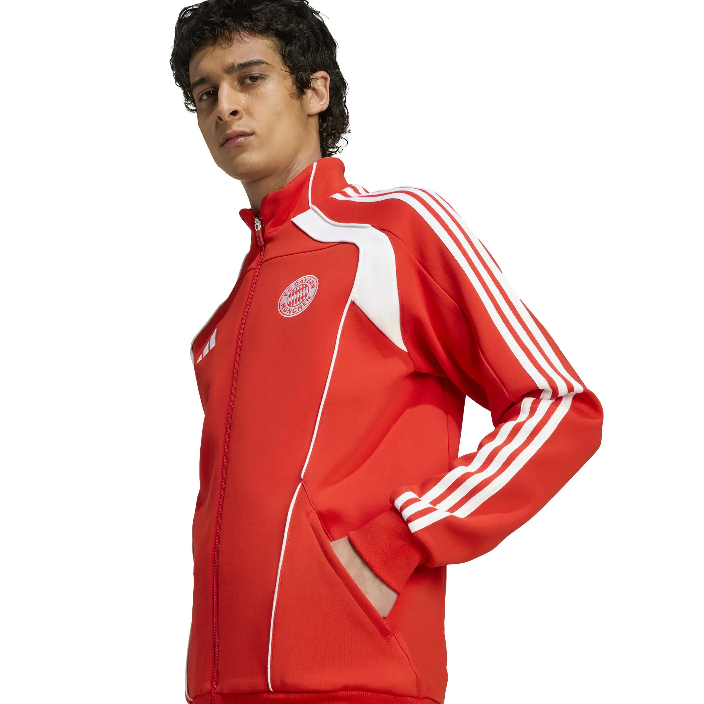adidas FC Bayern München UBP Doubleknit Herren Trainingsjacke rot/weiß